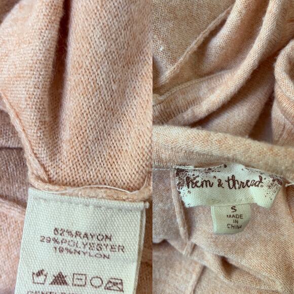 Hem and Thread Orange Long Sleeve Sweater Shirt Women's Size Small - Picture 10 of 10